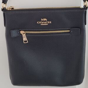 Coach Black Crossbody Bag with Gold Accents - Mini Rowan File Bag